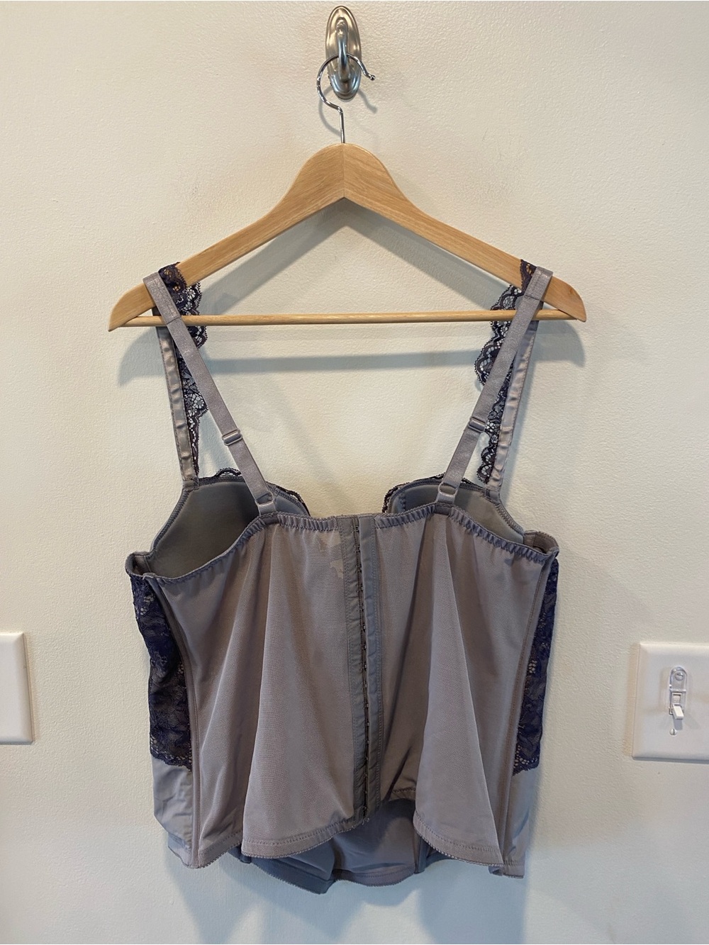 Torrid Outlander Dragonfly Lace Gray Bustier Corset Size 2 2X regency embroider - Picture 2 of 7